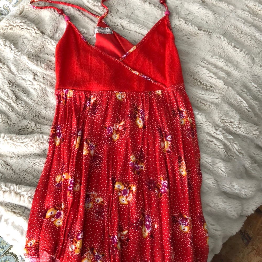 Red floral Free People shirt